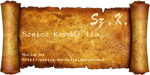 Szeicz Kordélia névjegykártya